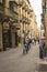 Tourists and workers in side street at Valletta on Malta.