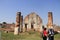 Tourits at ruins of Wat Phrasi Rattana Mahathat.