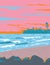 Tourmaline Surfing Park in Pacific Beach San Diego California WPA Poster Art