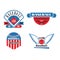 Tournament competition graphic champion professional blue red baseball logo badge sport vector.