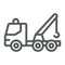 Tow truck line icon, transport and service, emergency sign, vector graphics, a linear pattern on a white background.