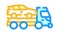 tow truck transportation electric car color icon animation