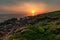 Towan Headland in North Cornwall at Newquay Fistral Beach, England