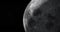 Towards Mare Crisium in the lunar surface of the moon in rotation