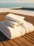 a towel on a deck