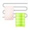 Towel Dryer or Heated Towel Rail with Towels Hanging on It Vector Illustration