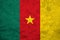 Towel fabric pattern flag of Cameroon, green red and yellow with a gold star
