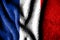 Towel fabric pattern flag of France. The texture of the wrinkled surface of the fabric