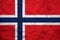 Towel fabric pattern flag of Norway, a white-fimbriated blue Nordic cross on a red field