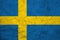 Towel fabric pattern flag of Sweden, it is consists of a yellow or gold Nordic Cross on a field of blue