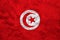 Towel fabric pattern flag of Tunisia, red and white flag with star and crescent in center