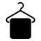 Towel on hanger Hanger towel Clothes hanger with hanging towel icon black color vector illustration flat style image