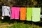 Towels drying on the clothesline