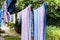 Towels and linen drying in the courtyard