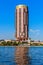 Tower of 5 star Sofitel El Gezirah hotel on Nile riverbank in Cairo, Egypt