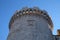 Tower in the ancient city wall of the historic city Korcula in Croatia