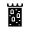 Tower of antique castle glyph icon vector illustration