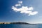 Tower bastioned on island Comino in Mediterranean Sea, Malta