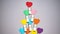 Tower Beauty Colorful mini hearts with white background and copy space