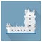 Tower of Belem, Lisbon, Portugal flat design vector illustration