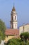 Tower bell of basilica at Menton in France