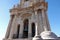 Tower bells of the Cathedral of Malaga and Gibralfaro hill in Andalusia, Spain