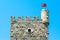 Tower of Bodrum Castle in Aegean coast of Turkey