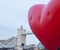 Tower Bridge and a big red heart - Valentine`s Day.