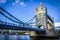 Tower Bridge crosses the River Thames close to the Tower of London