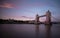 Tower Bridge in London at sunset