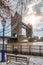 The Tower Bridge in London, UK, covered in snow