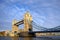 Tower Bridge in London, UK. Tower Bridge crosses the River Thames and is one of the most famous tourist sights in London