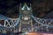 Tower Bridge at night, famous bridge in London in Great Britain, United Kingdom
