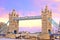 Tower bridge at sunset. Popular landmark in London, UK