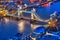 Tower Bridge, view from the Shard, London, UK