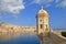 Tower called Vedette on the fortress wall, in the park of the city of Senglea in Malta