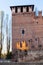 Tower of Castelvecchio Castel in Verona in evening