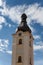 Tower church of St. Nicholas Dobrany with blue sky
