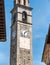 Tower with a clock of Saint Peter and Paul church in Ascona, Switzerland.