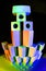 Tower of colorful toy bricks