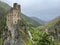The tower complex of Vovnushki. The Republic of Ingushetia, Russia. View of the Ingush defensive towers inside the North