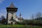 Tower from courtyard of Humor Monastery located in Gura Humorulu