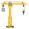 Tower crane build machine illustration