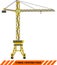 Tower crane. Heavy construction machines. Vector