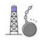 tower demolitions color icon vector illustration
