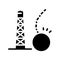 tower demolitions glyph icon vector illustration