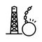 tower demolitions line icon vector illustration