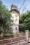 The tower in the dendrological park `Southern Cultures` in Sochi city, Russia