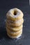 Tower of Doughnuts on a dark background