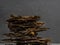 tower of dried or dehydrated meat slices